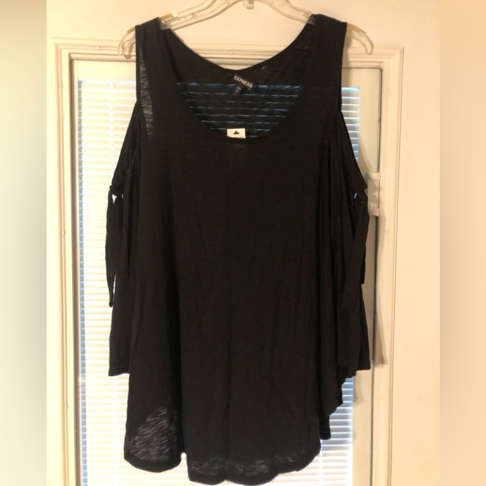 Express Black Cold Shoulder Blouse